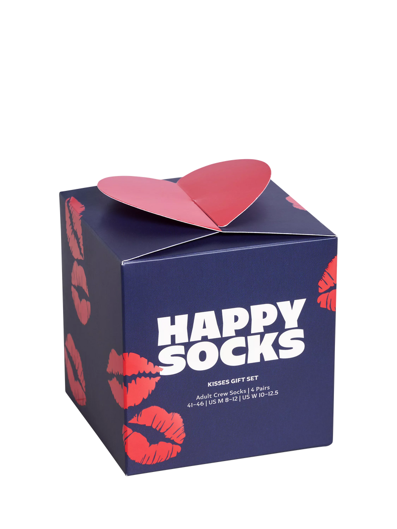 Happy Socks hearts patterned socks gift set navy (British brand)