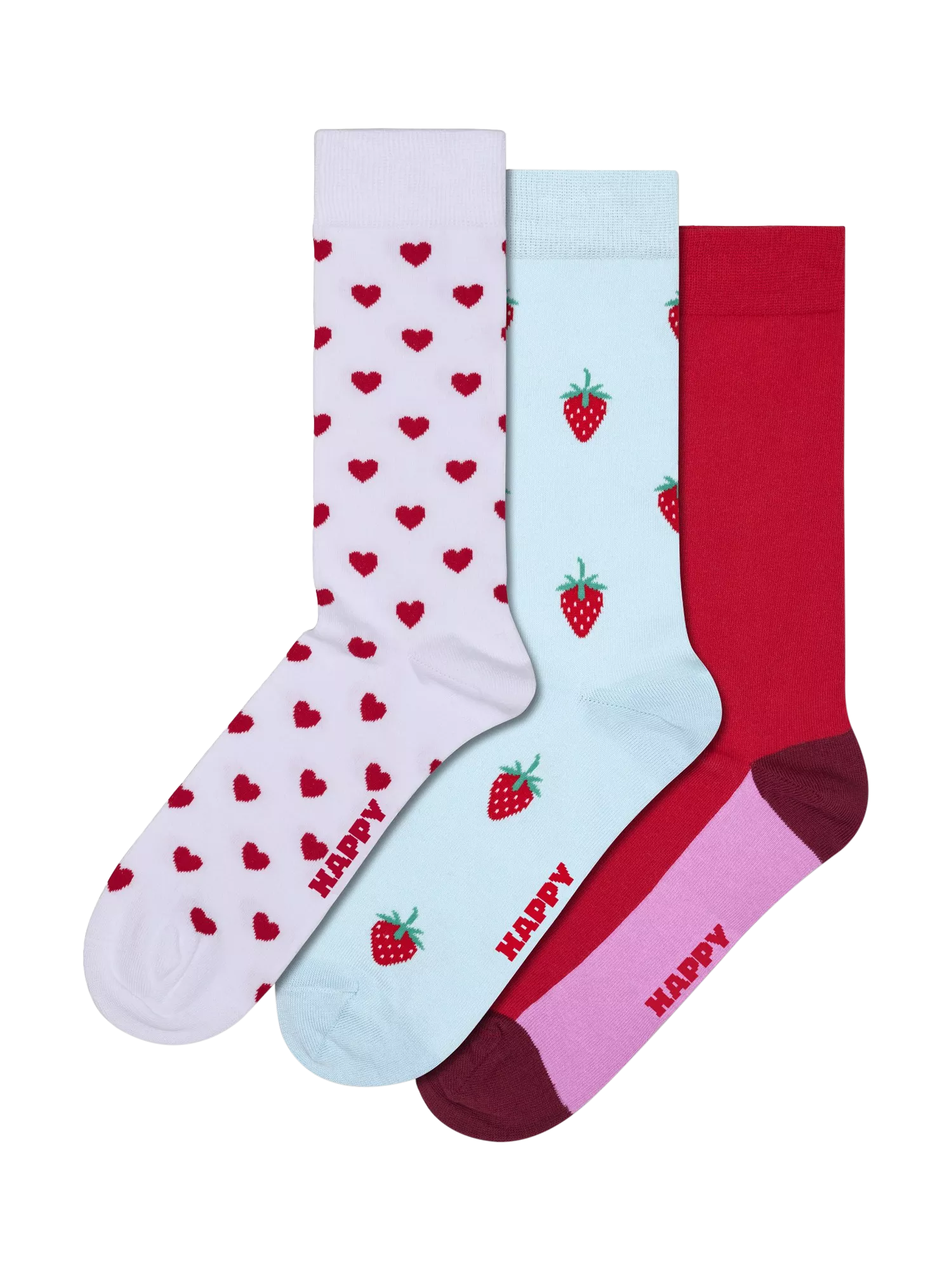 Happy Socks Everyday Hearts ankle socks 3-pack, UK version