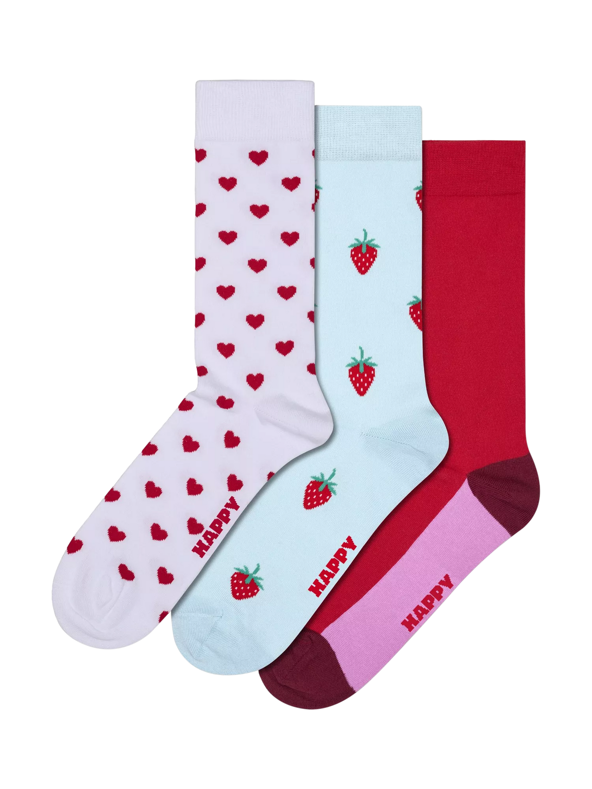 Happy Socks Everyday Hearts ankle socks 3-pack, UK version
