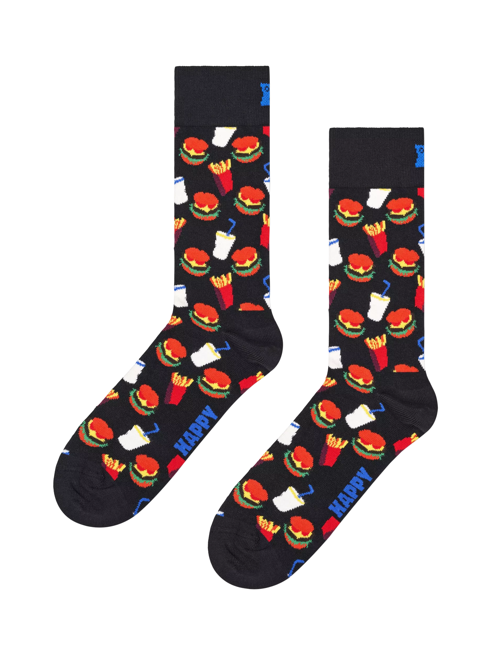 Happy Socks hamburger socks in black and multicolour (British brand)