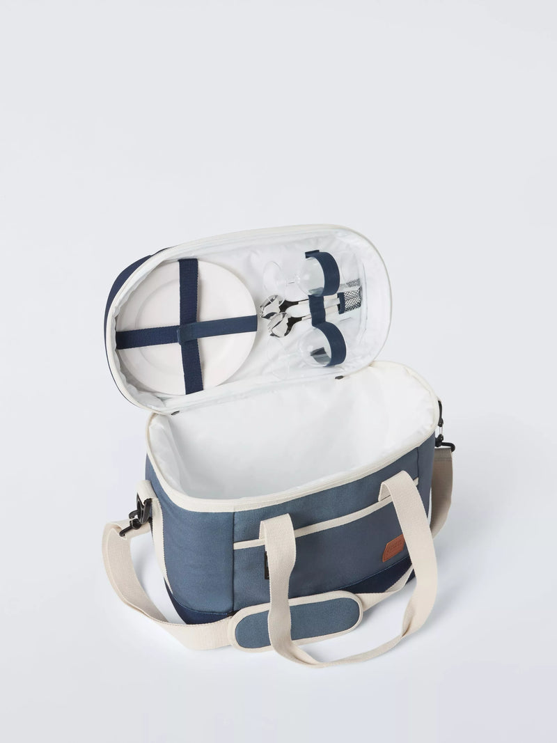 John Lewis coastal picnic cooler bag 15L blue (British brand)