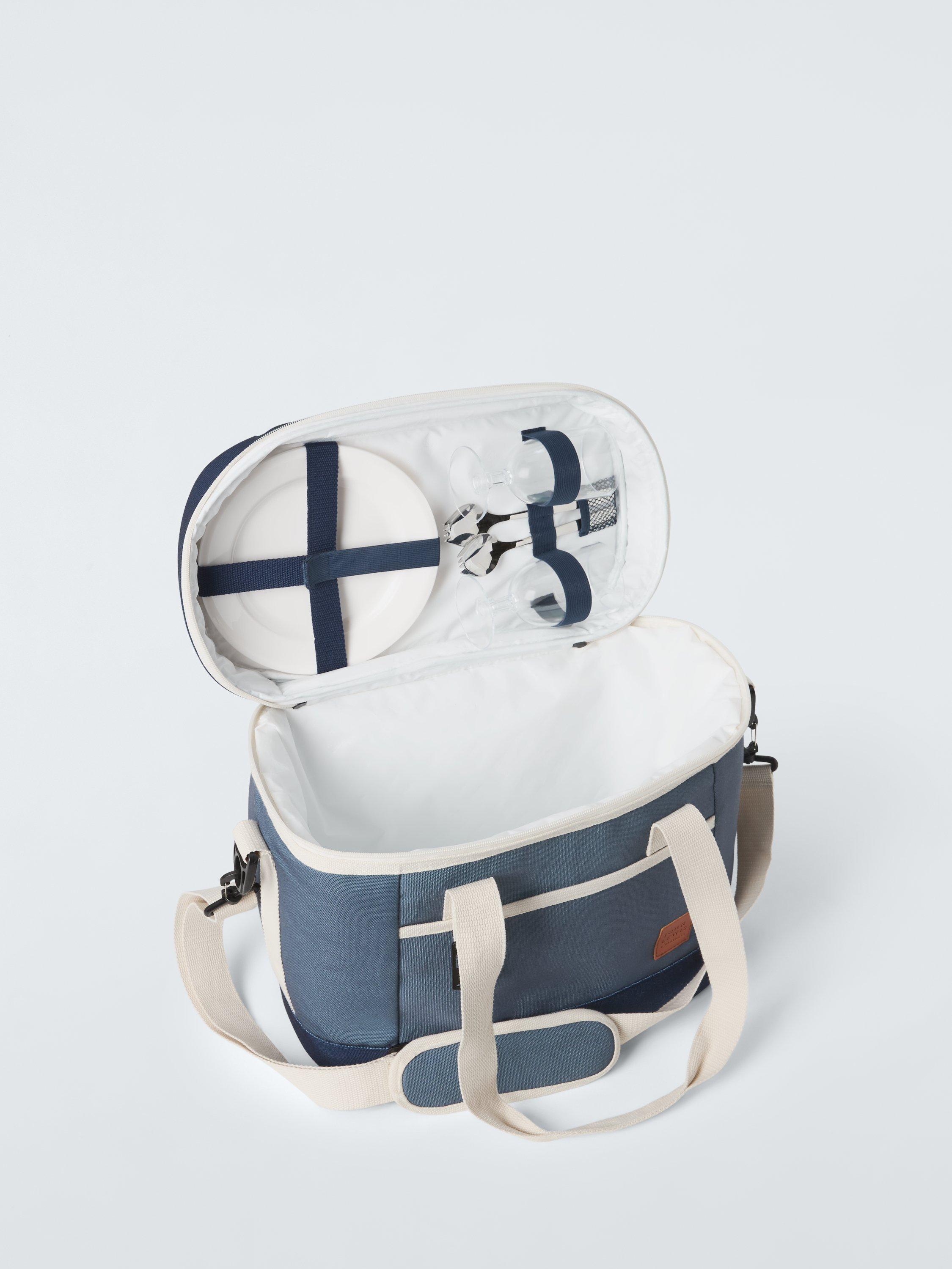 John Lewis coastal picnic cooler bag 15L blue (British brand)