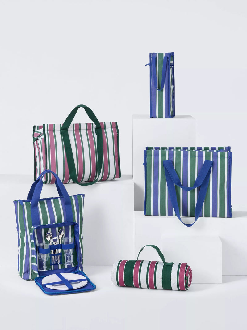 John Lewis striped picnic cooler bag pink multi 20L (British brand)