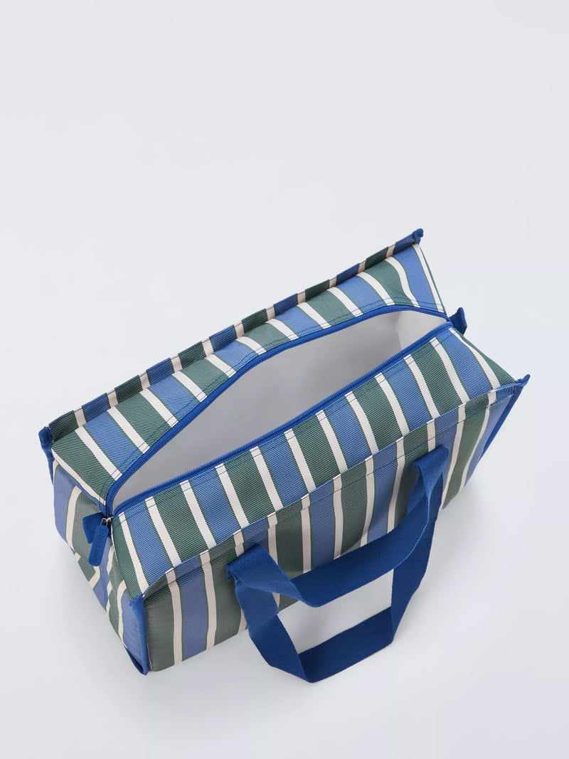 John Lewis striped picnic cooler bag blue multi 30L, imported from the UK