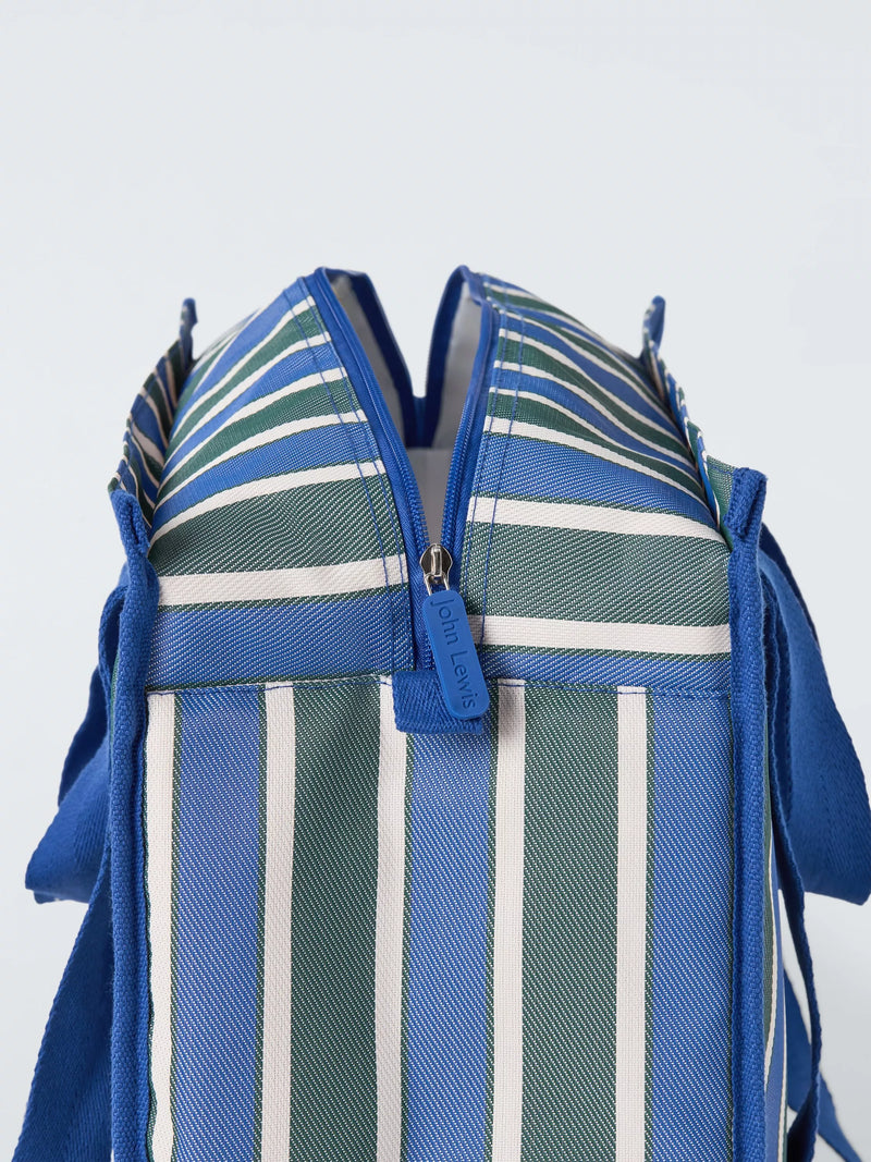 John Lewis striped picnic cooler bag blue multi 30L, imported from the UK