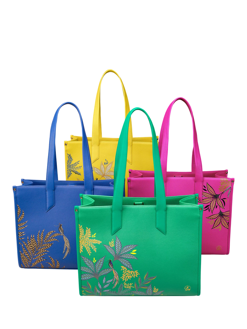 Sara Miller oversized box tote bag Botanic Blue, imported from the UK