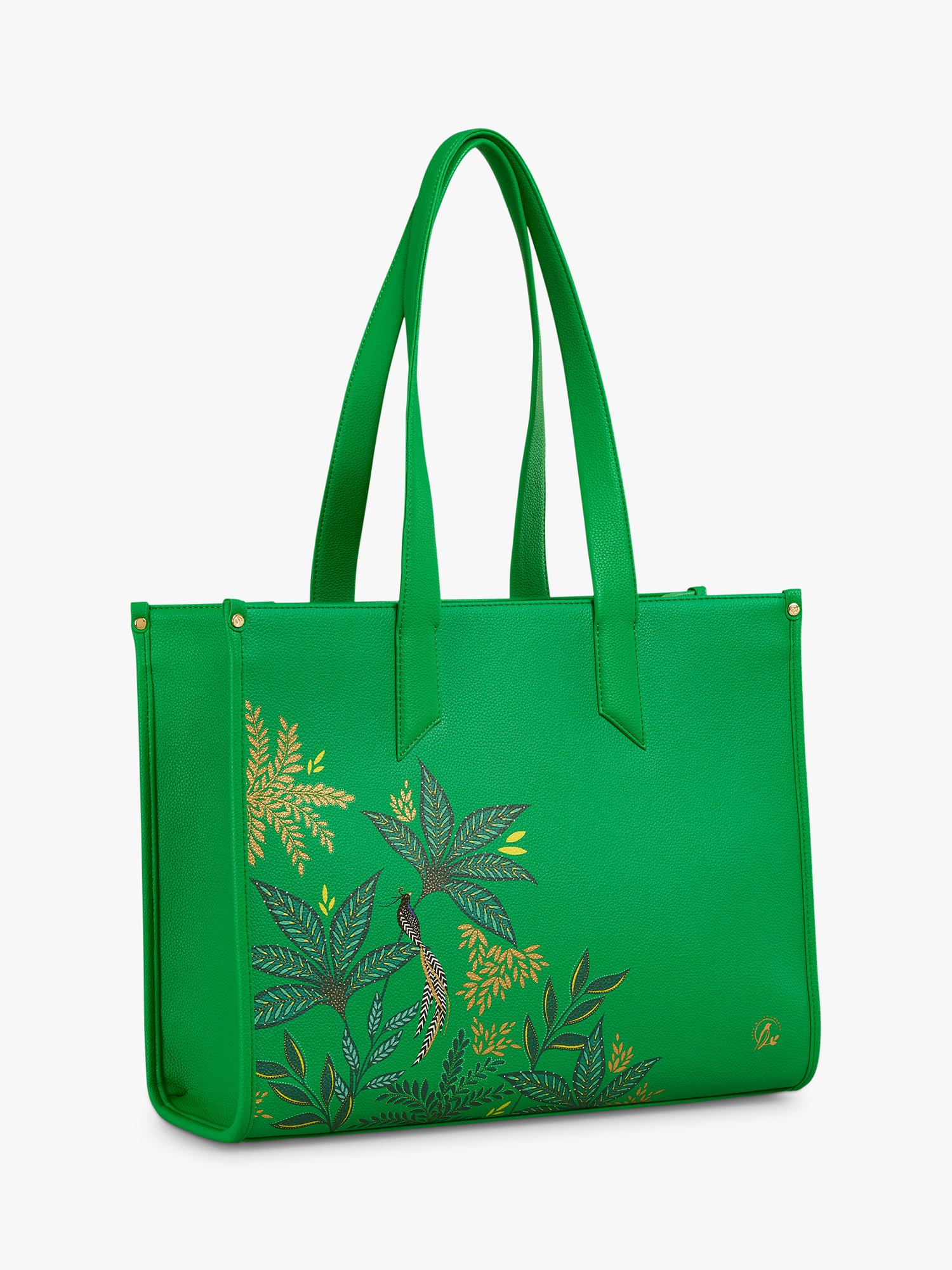 Sara Miller tote bag Botanic Green floral print - British product