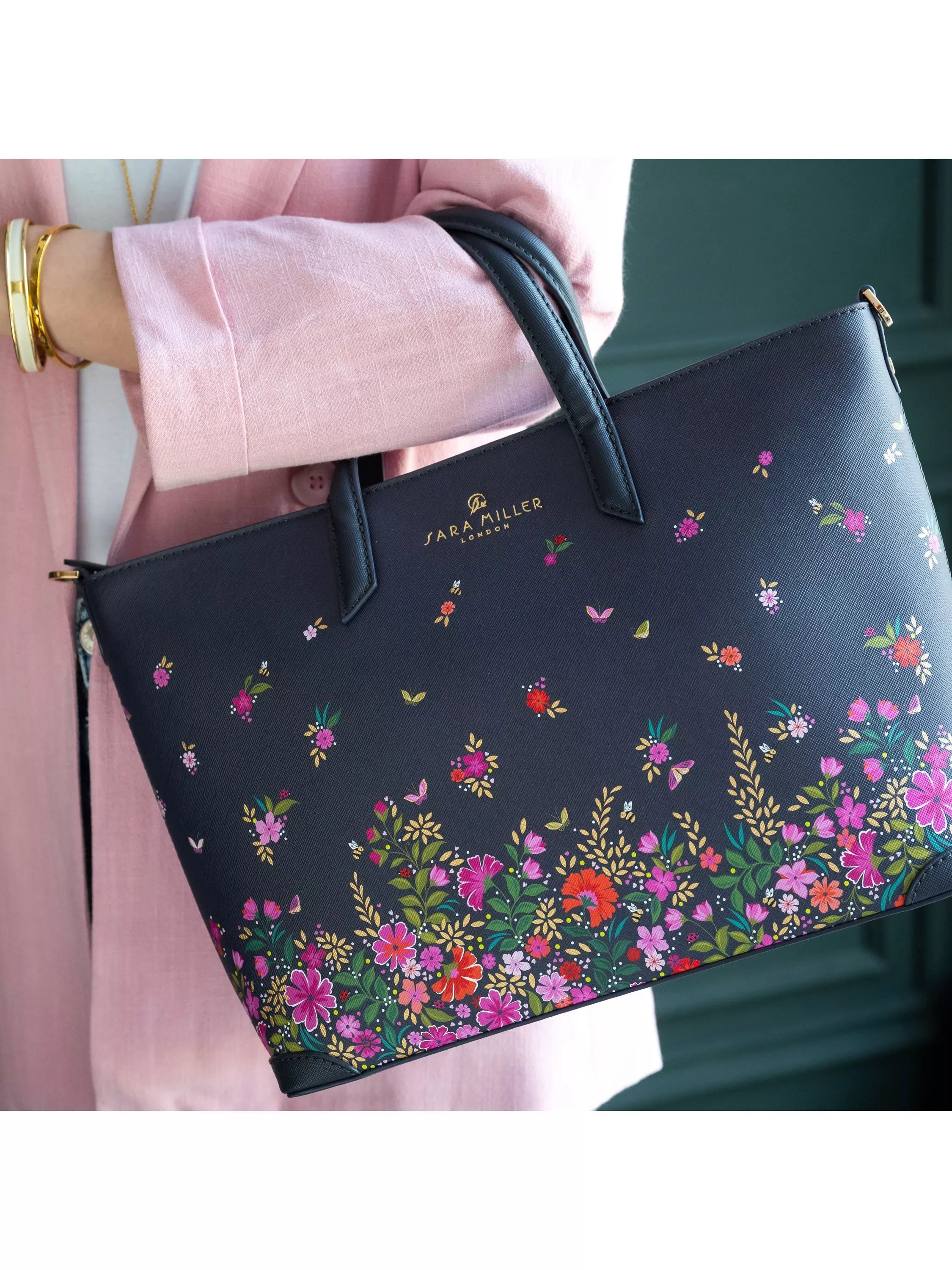 Sara Miller medium ditsy floral tote bag - British product
