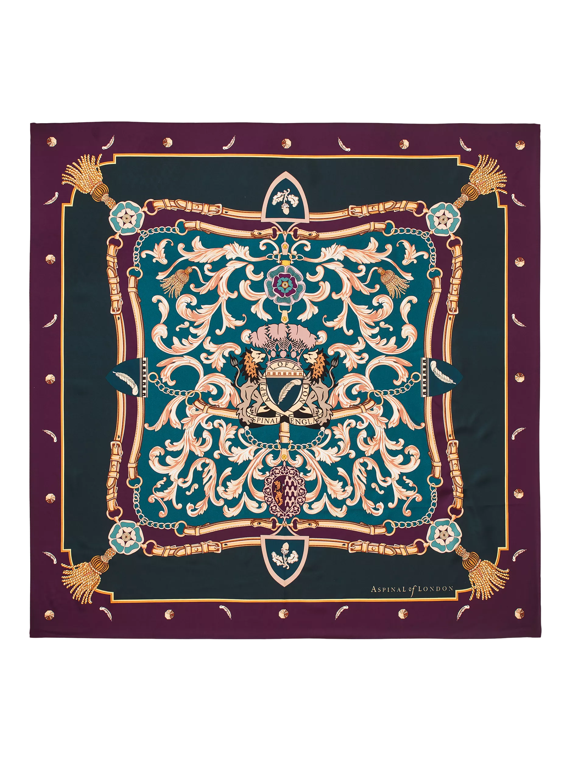 Aspinal of London silk scarf Fig 90cm square (British brand)