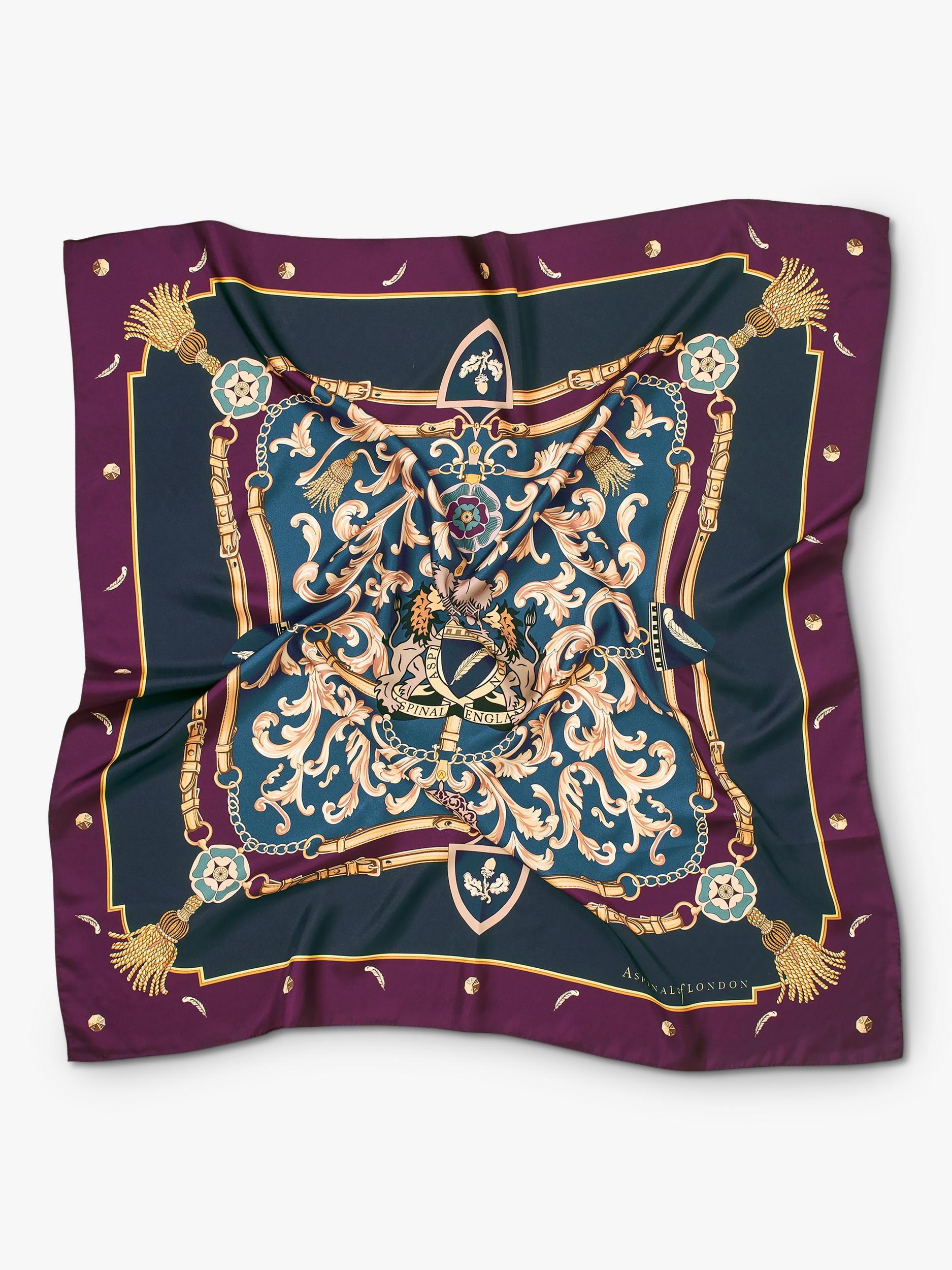 Aspinal of London silk scarf Fig 90cm square (British brand)
