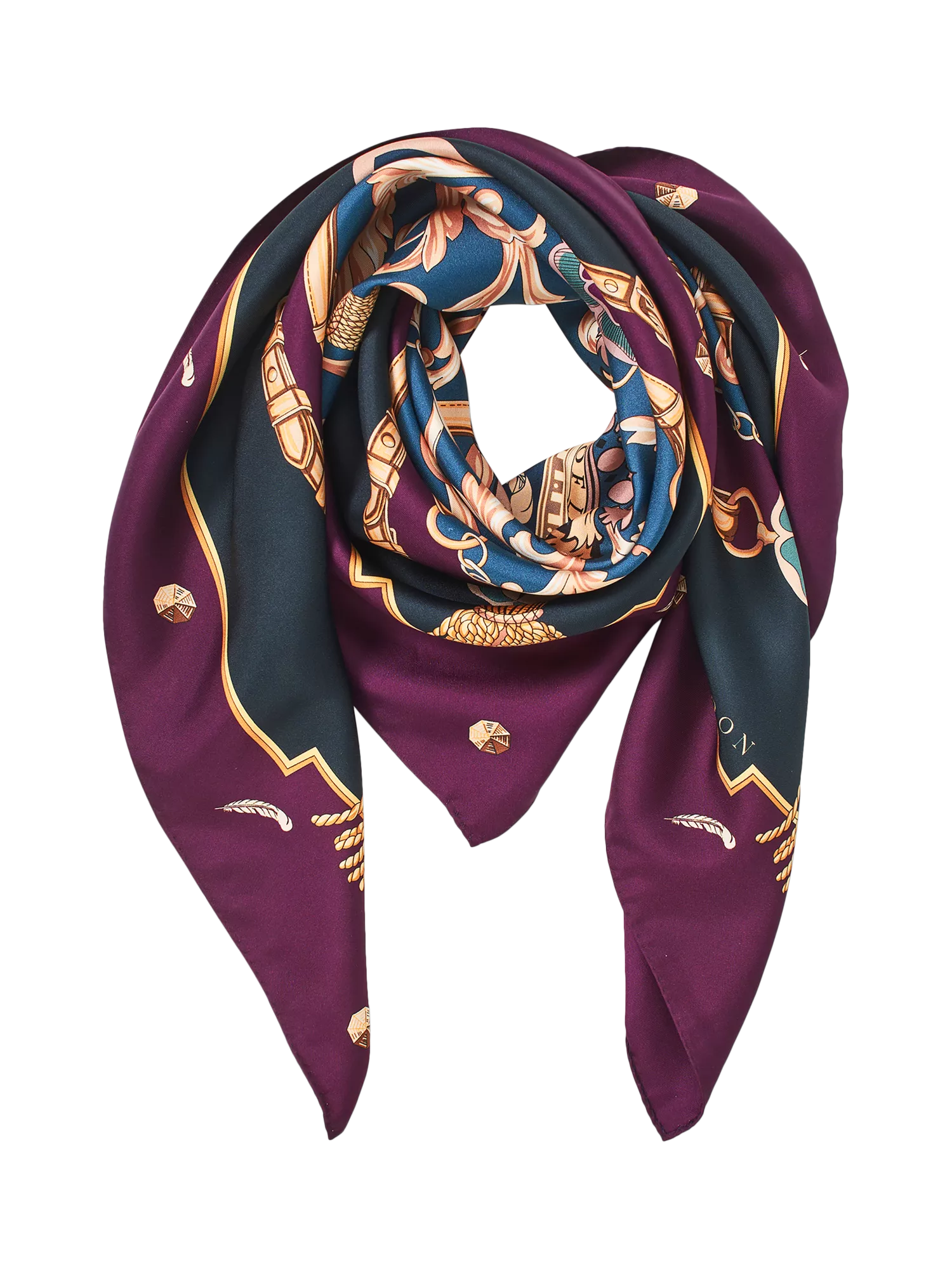 Aspinal of London silk scarf Fig 90cm square (British brand)