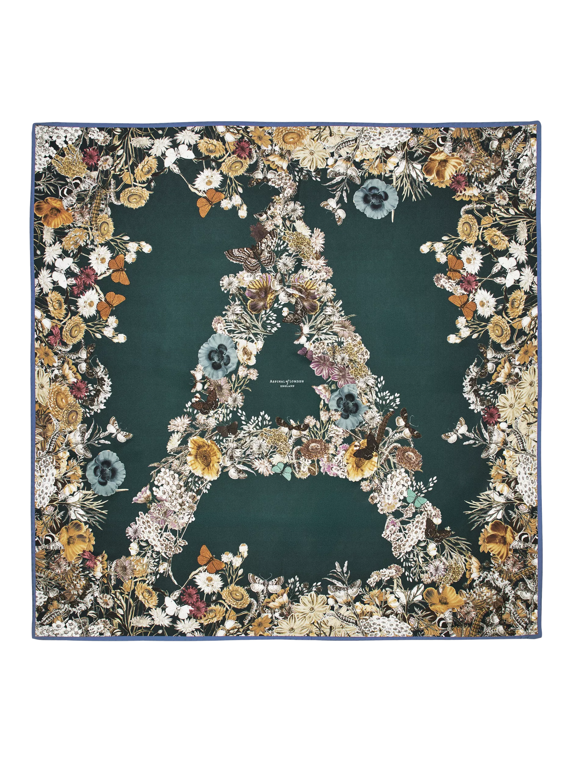 Aspinal of London Ombre A Floral Silk Square Scarf 90x90cm