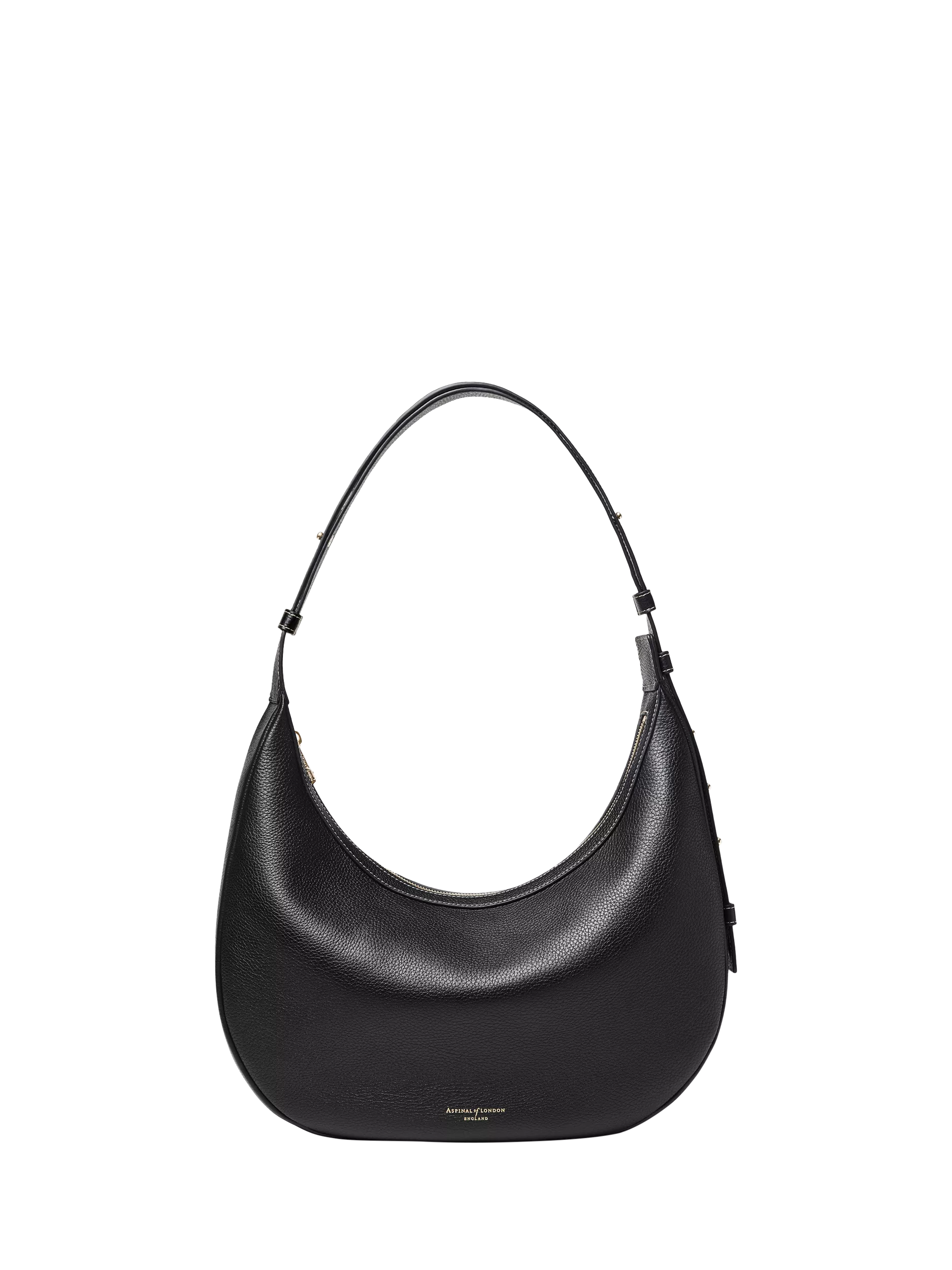 Aspinal of London large crescent bag in pebble leather - British product