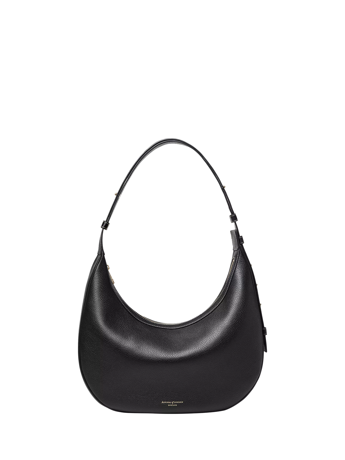 Aspinal of London large crescent bag in pebble leather - British product