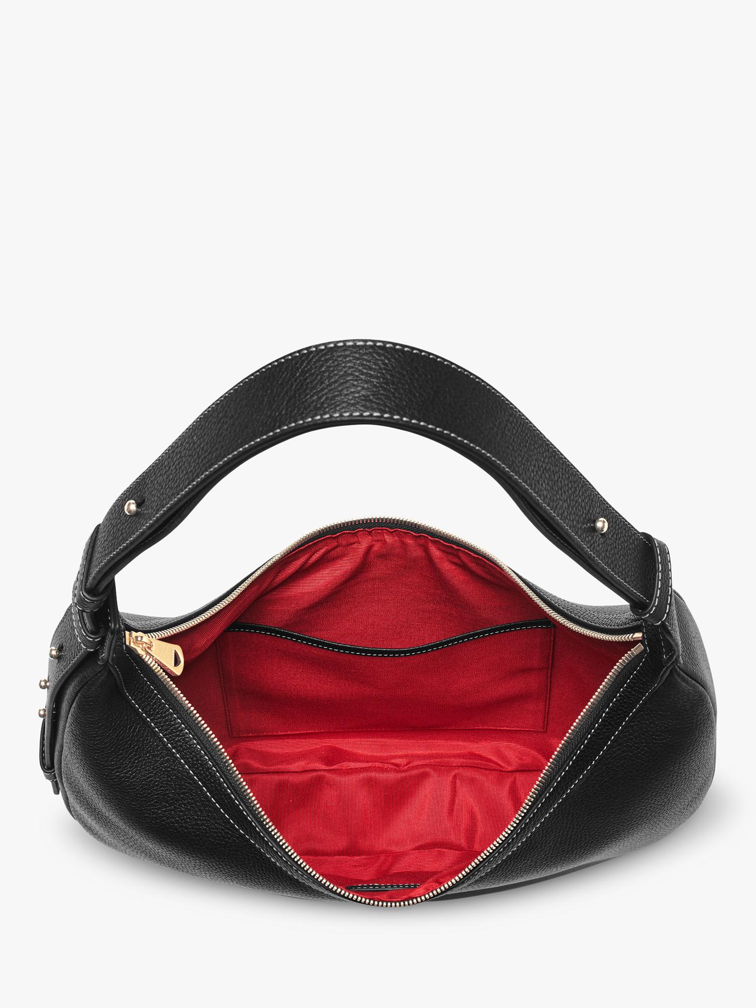 Aspinal of London large crescent bag in pebble leather - British product