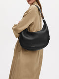Aspinal of London large crescent bag in pebble leather - British product