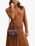 Aspinal of London Lottie quilted leather shoulder bag Fig, UK version
