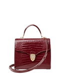 Aspinal of London Mayfair leather top handle bag Merlot, imported from the UK