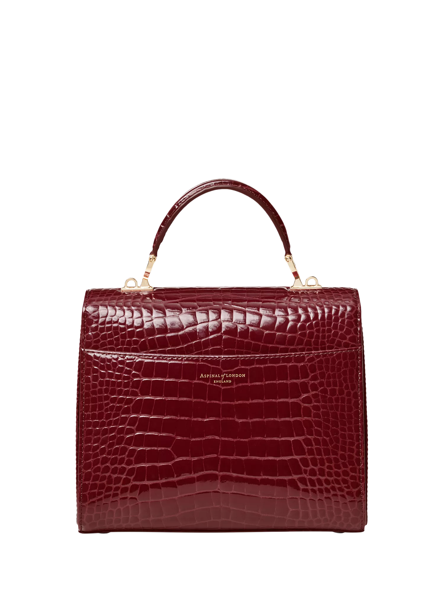 Aspinal of London Mayfair leather top handle bag Merlot, imported from the UK