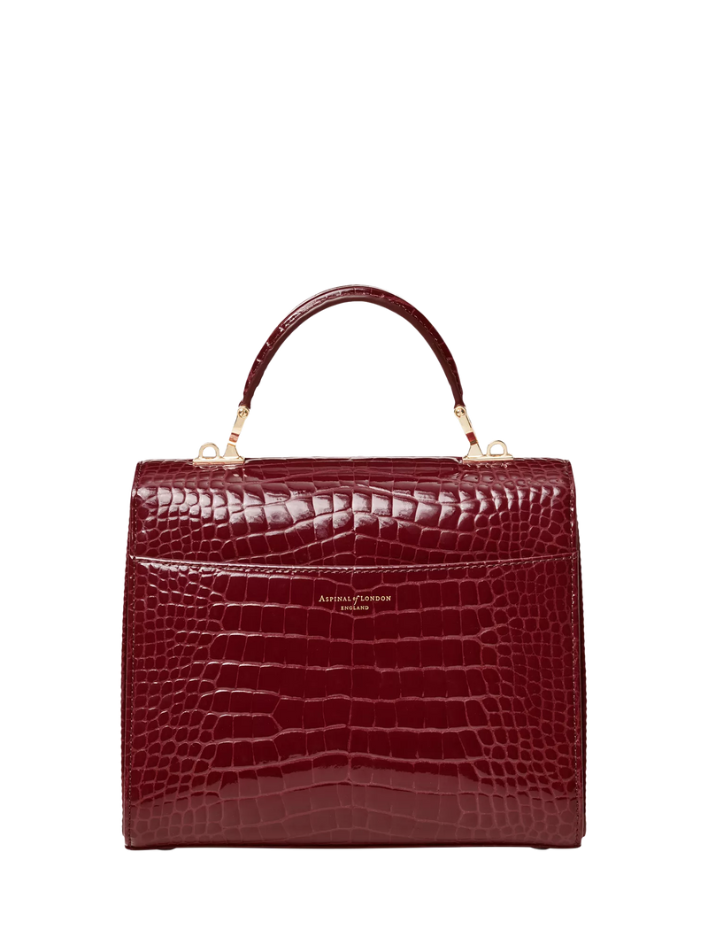 Aspinal of London Mayfair leather top handle bag Merlot, imported from the UK
