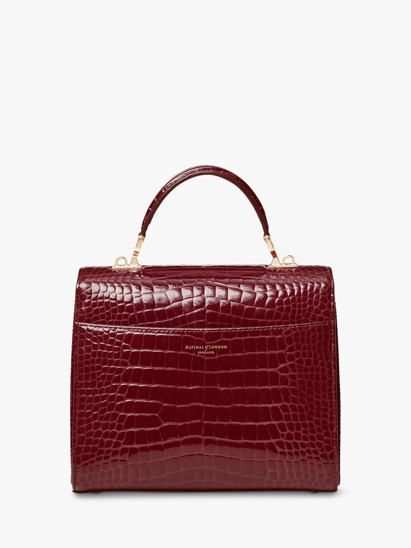 Aspinal of London Mayfair leather top handle bag Merlot, imported from the UK