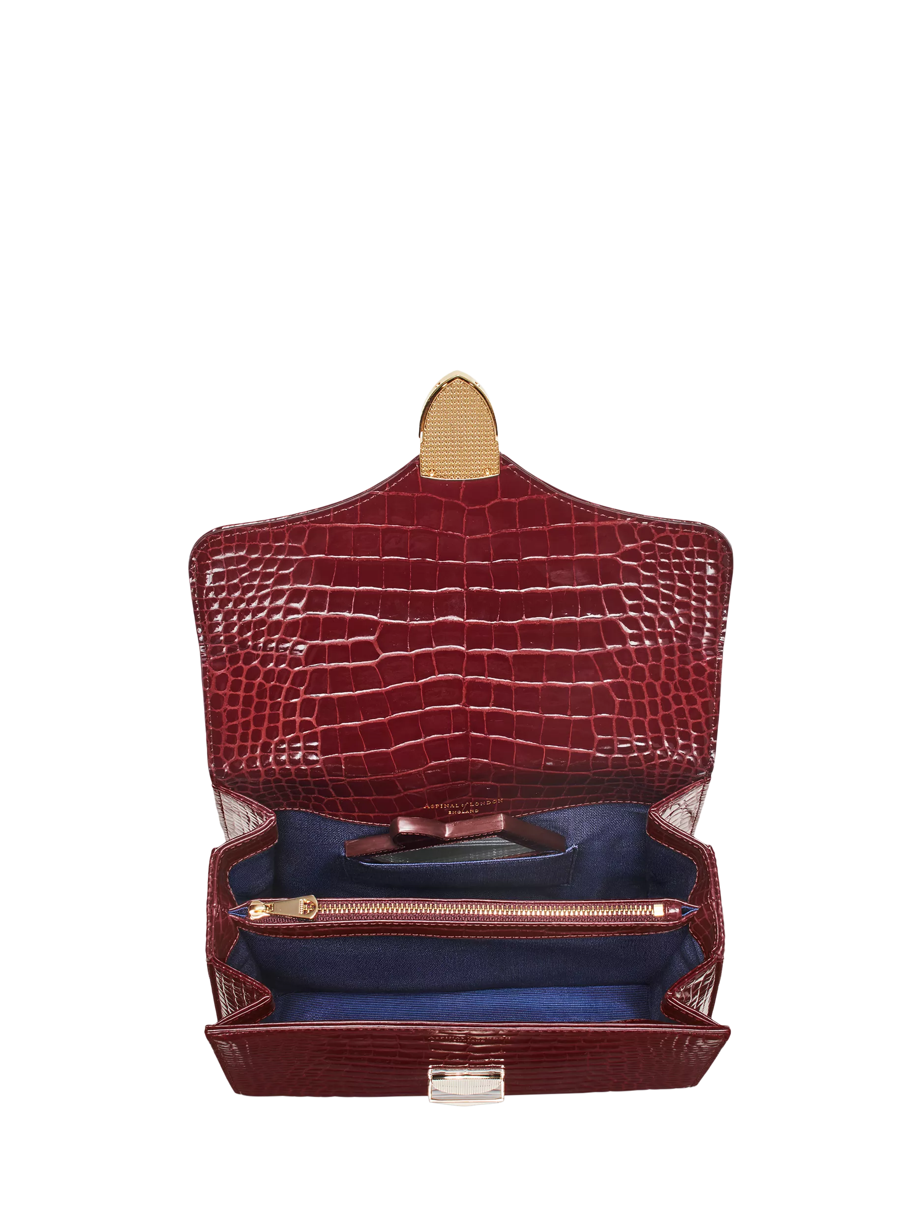 Aspinal of London Mayfair leather top handle bag Merlot, imported from the UK