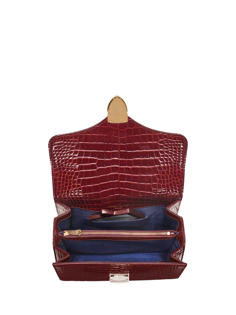 Aspinal of London Mayfair leather top handle bag Merlot, imported from the UK