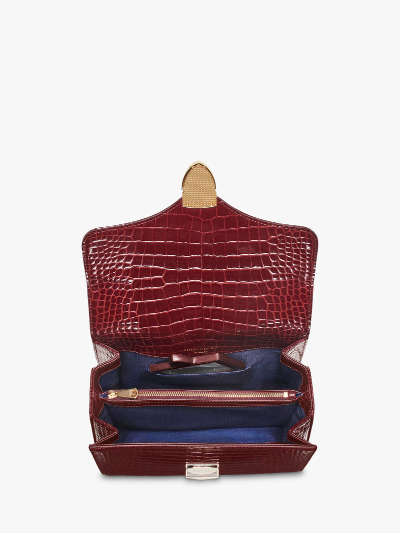 Aspinal of London Mayfair leather top handle bag Merlot, imported from the UK
