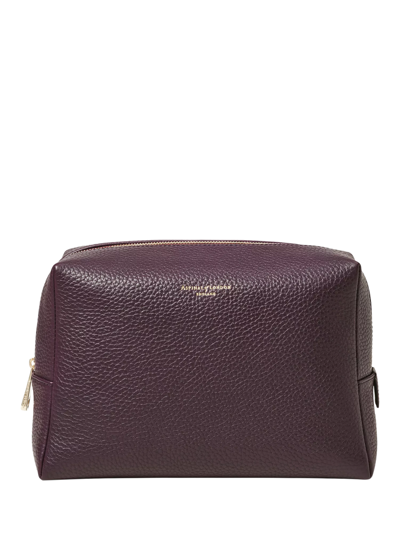 Aspinal of London Large Pebble Leather Toiletry Bag - Caspian Blue