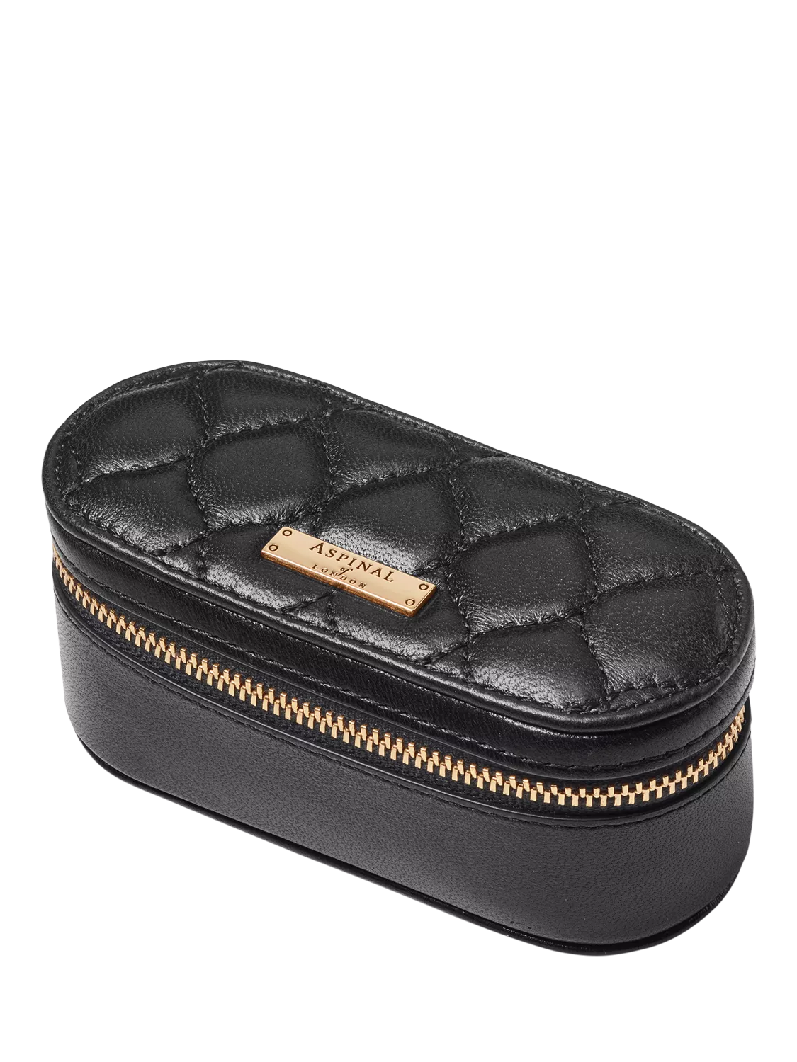 Aspinal of London quilted leather handbag organiser in black, UK version