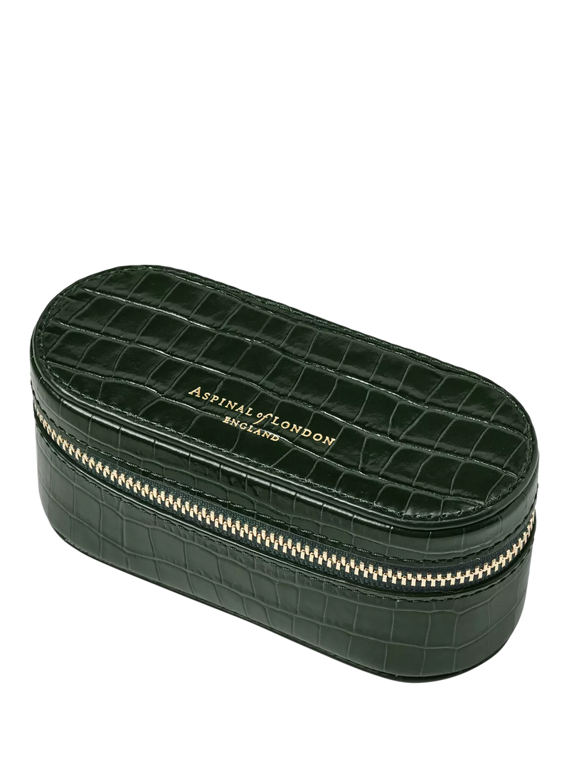Aspinal of London croc leather handbag organiser in Evergreen - British product