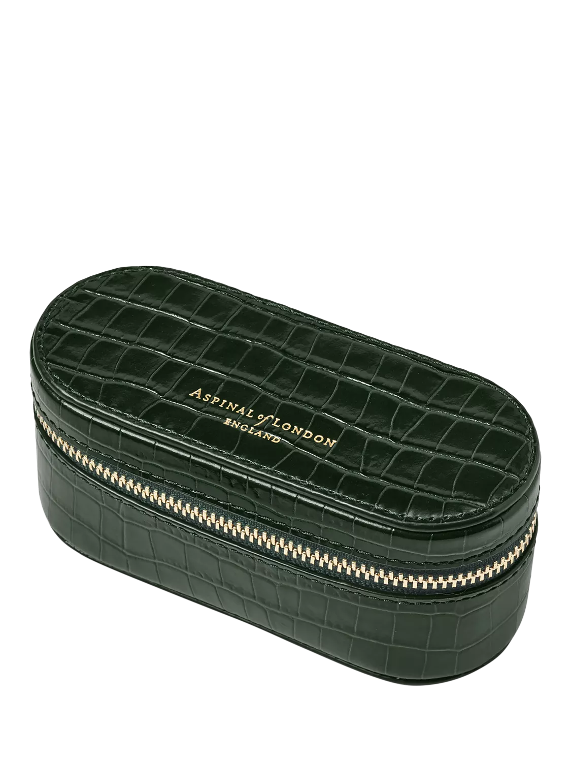 Aspinal of London croc leather handbag organiser in Evergreen - British product