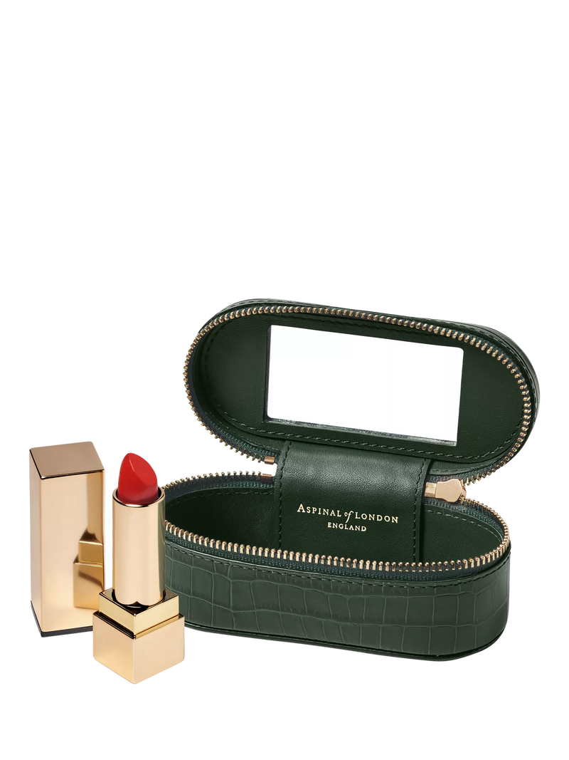Aspinal of London croc leather handbag organiser in Evergreen - British product