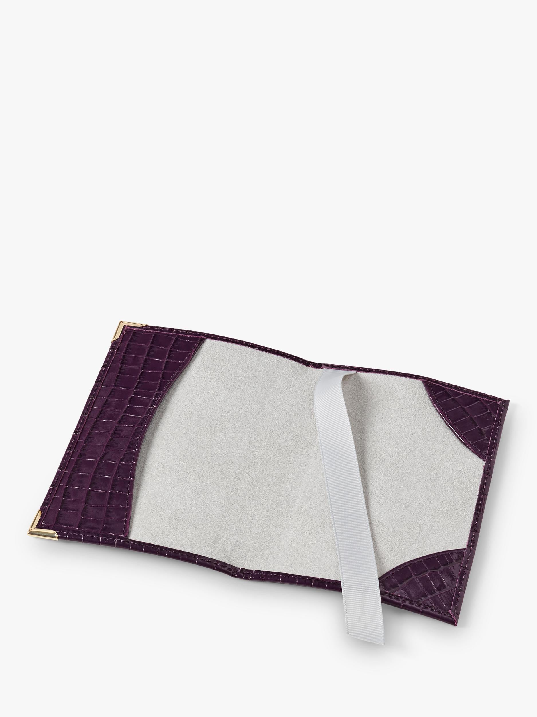 Aspinal of London passport cover croc leather fig H14xW9.5cm - British product