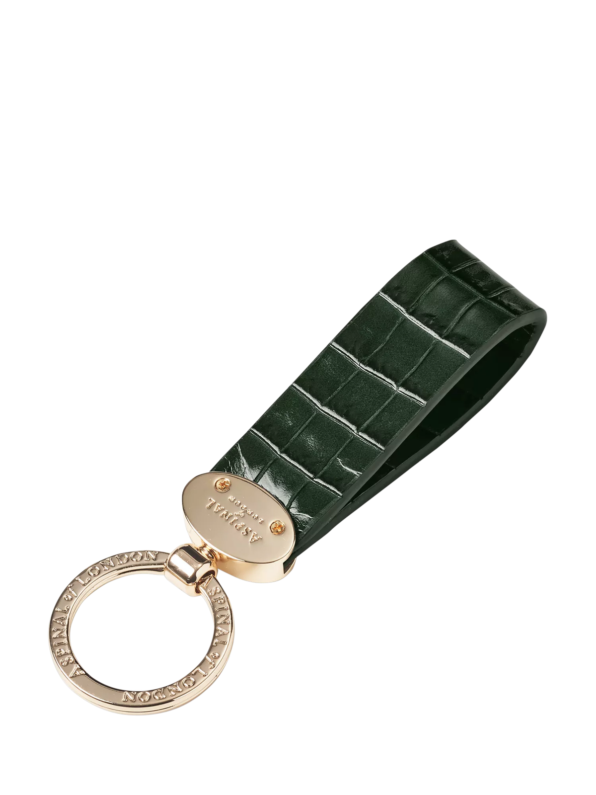 Aspinal London leather keyring Evergreen, imported from the UK