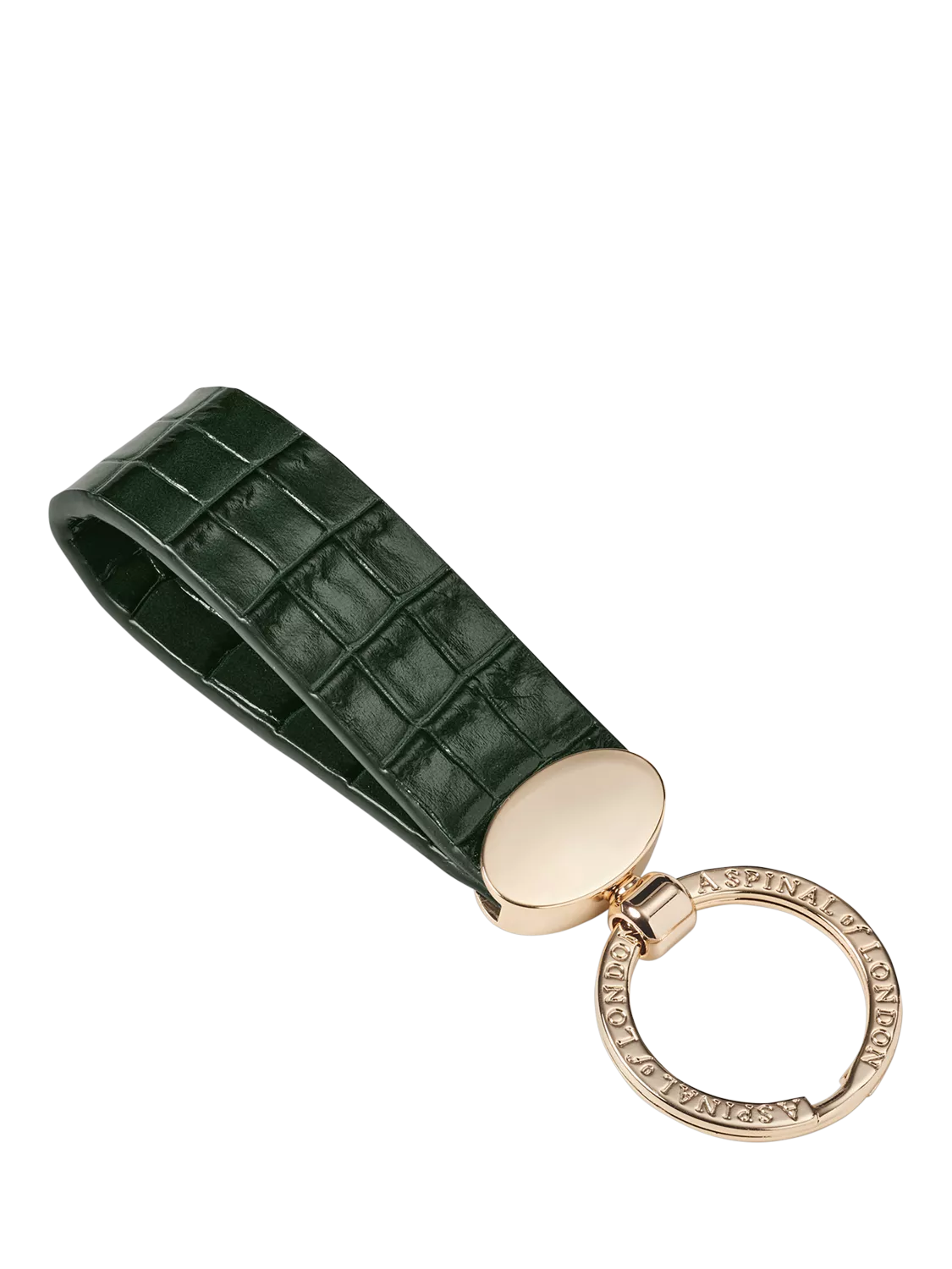 Aspinal London leather keyring Evergreen, imported from the UK