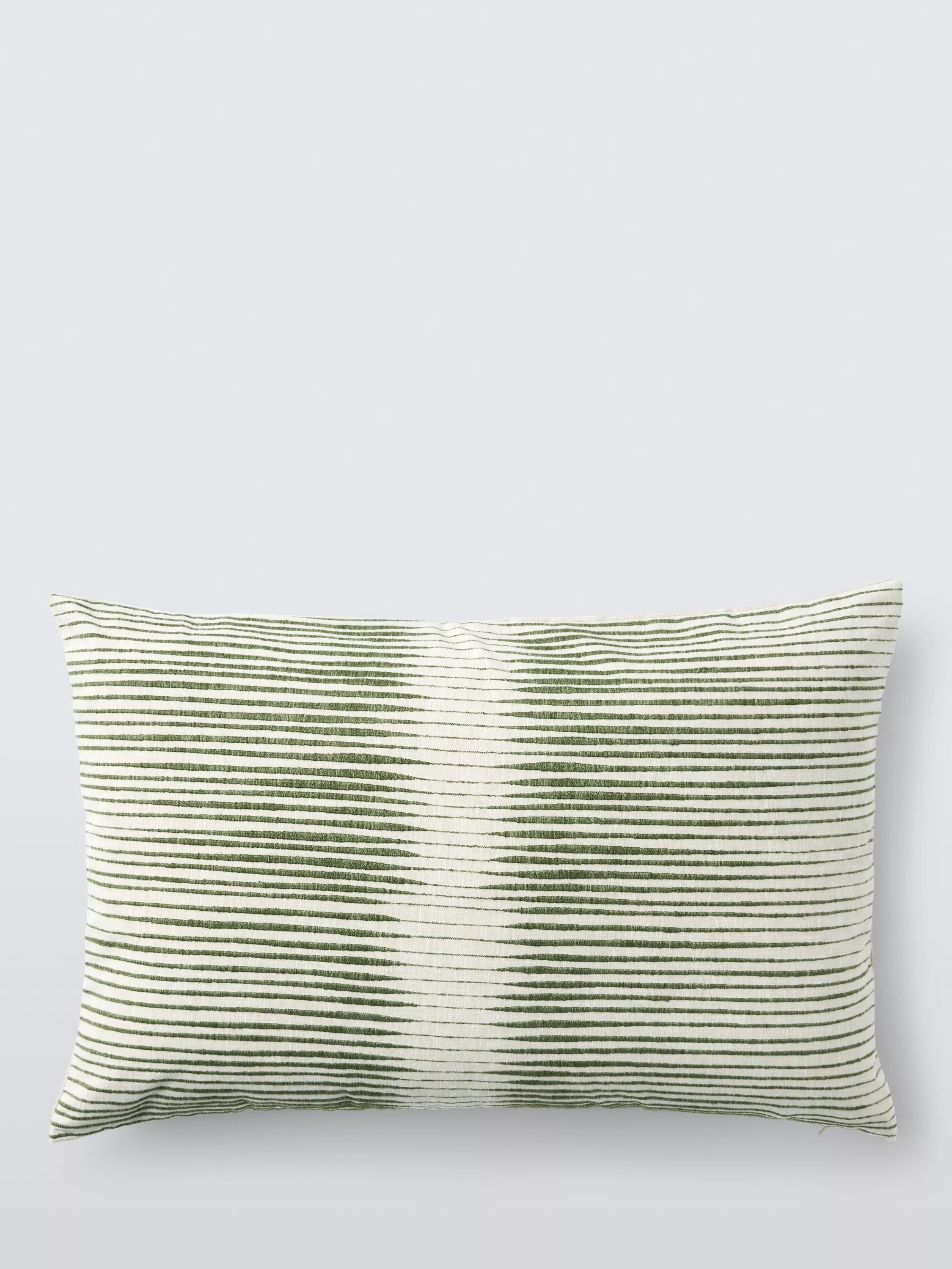 Harlequin Chaco stripe cushion in moss (British brand)