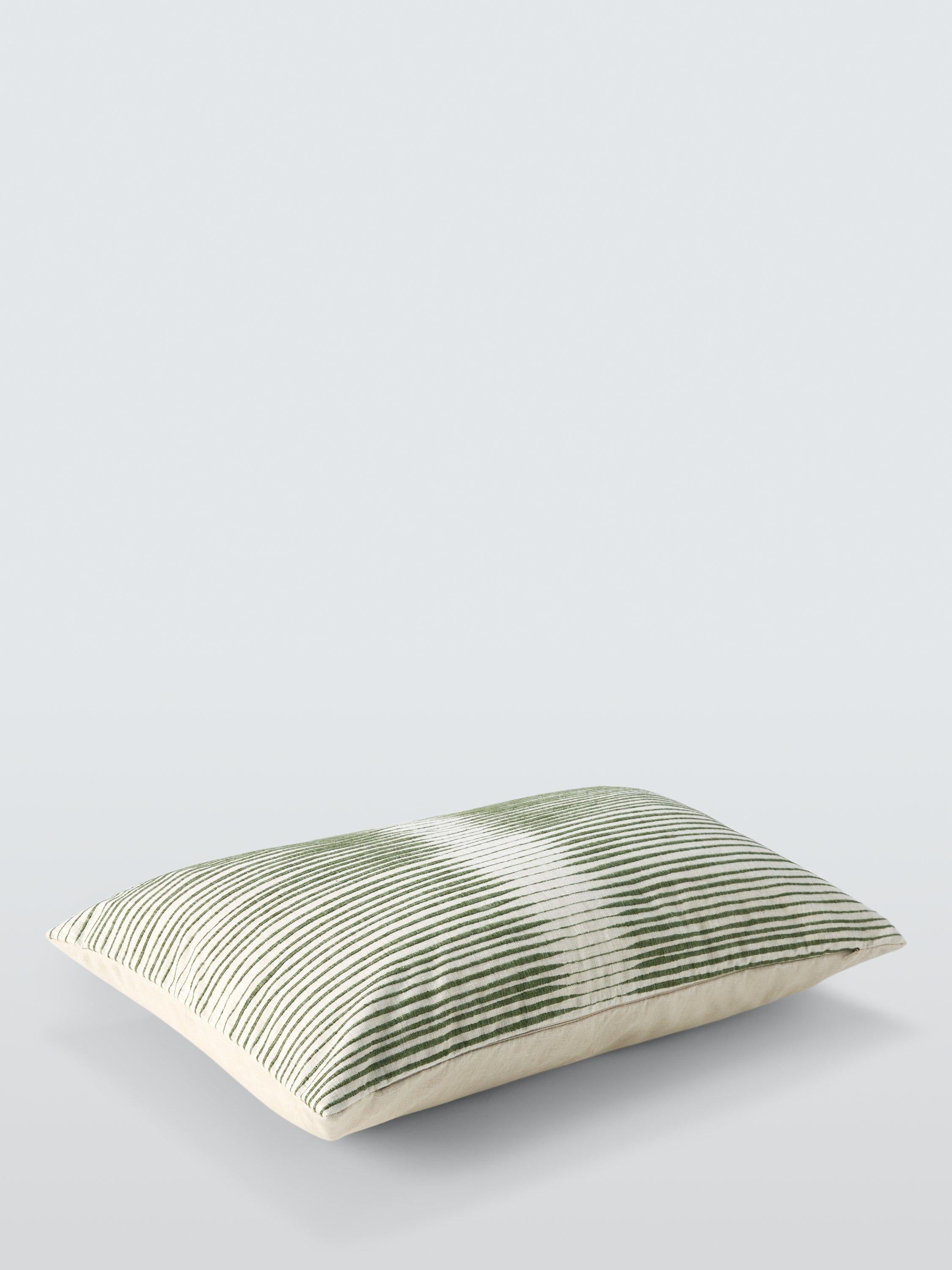 Harlequin Chaco stripe cushion in moss (British brand)