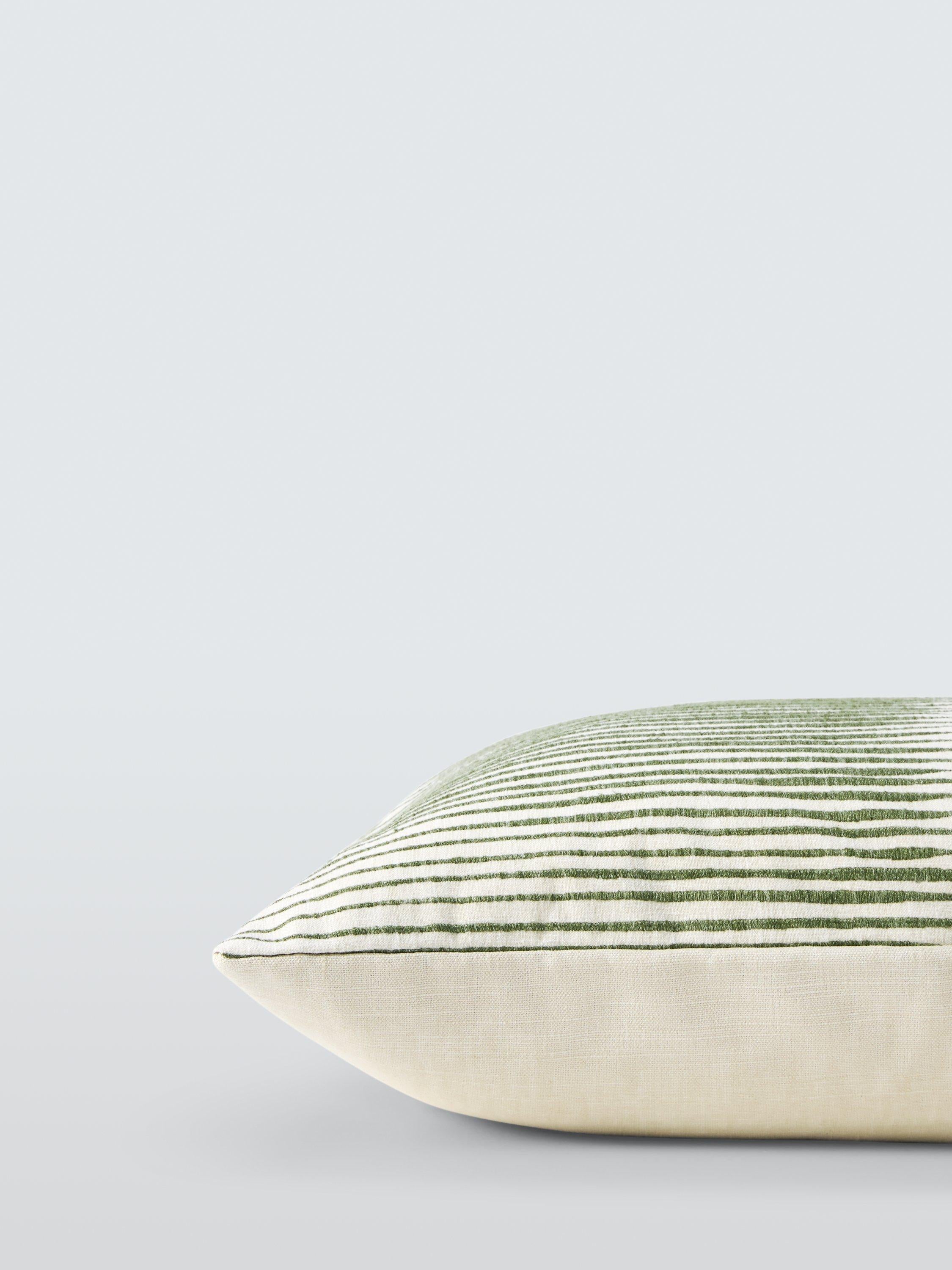 Harlequin Chaco stripe cushion in moss (British brand)