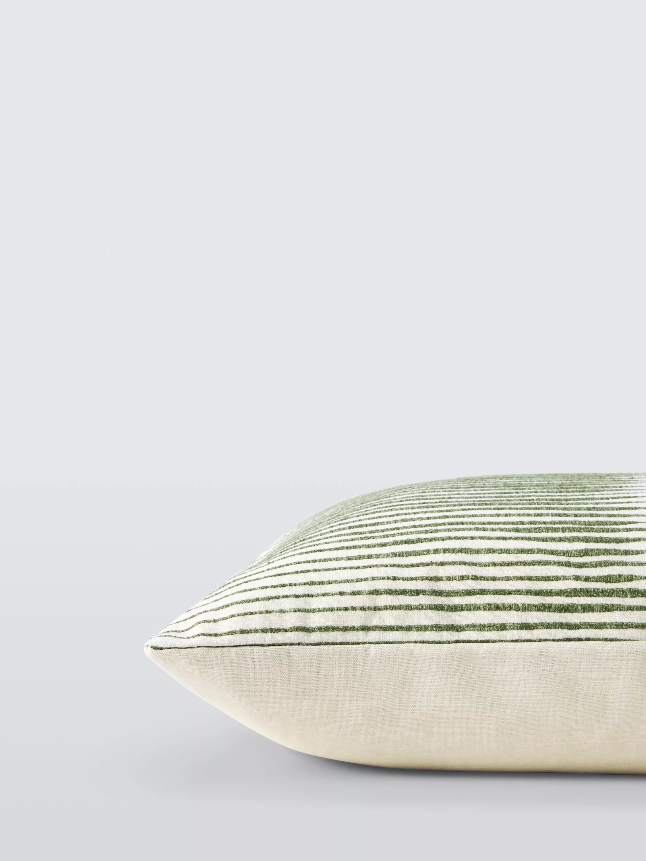 Harlequin Chaco stripe cushion in moss (British brand)