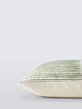 Harlequin Chaco stripe cushion in moss (British brand)