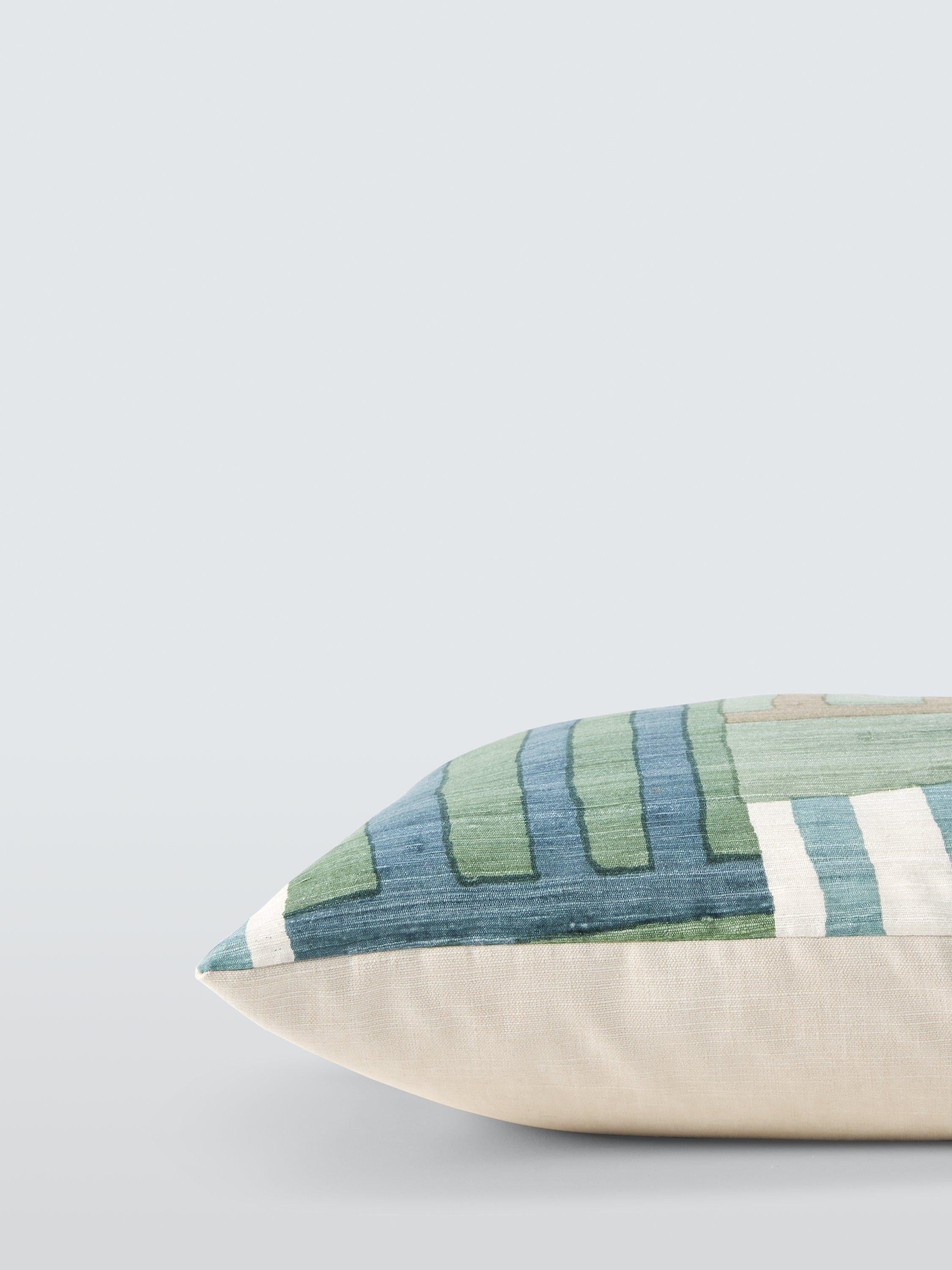 Harlequin Monolith silk cushion in Jade/Kyanite 40x60cm, imported from the UK