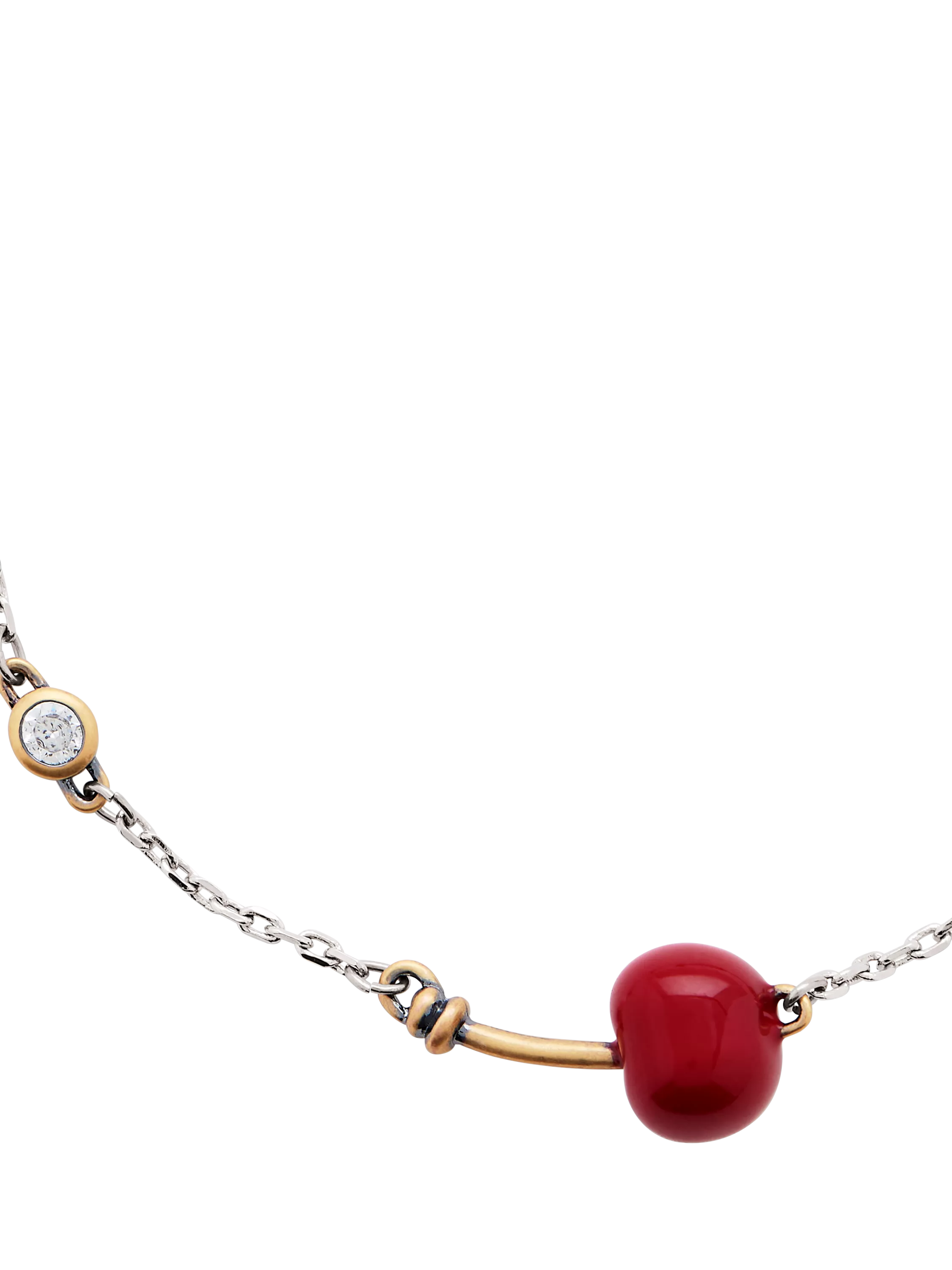Marc Jacobs Cherry Charm Bracelet silver red charm (British brand)