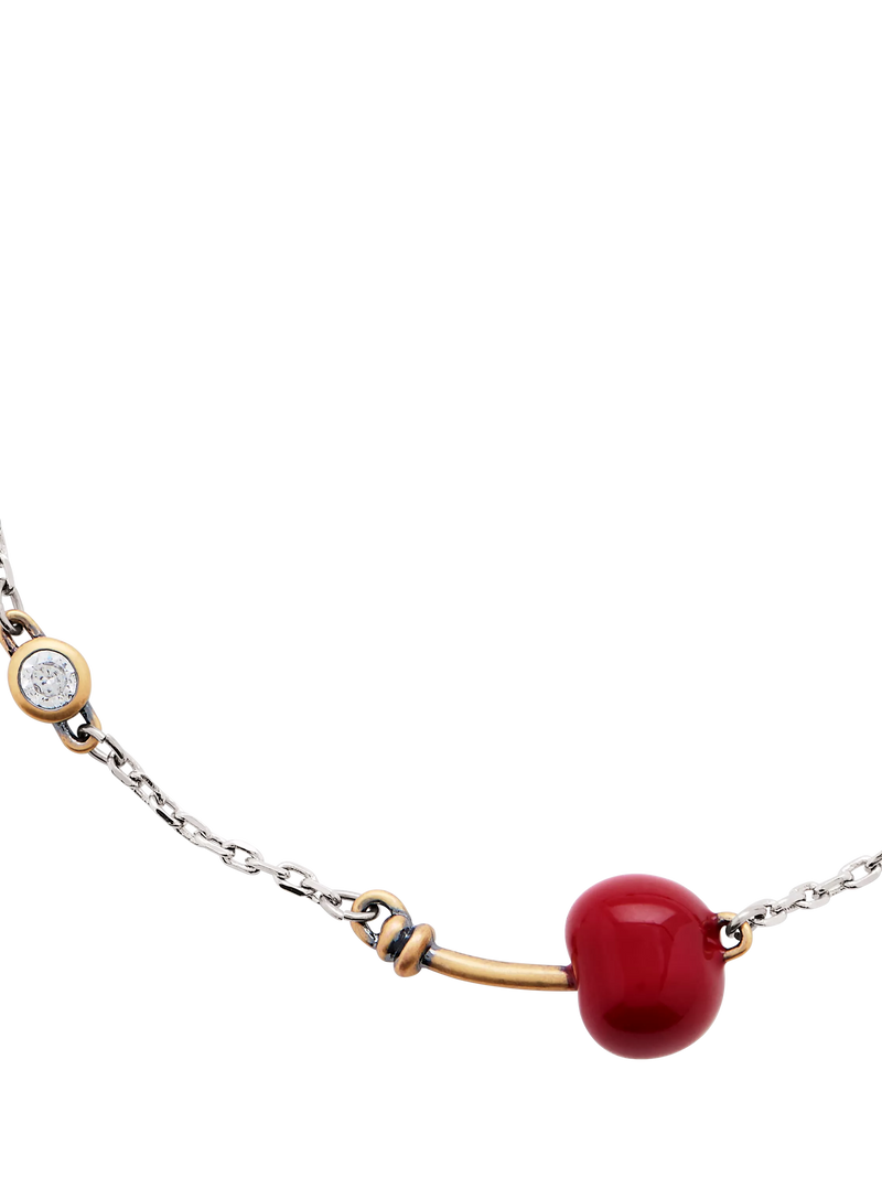 Marc Jacobs Cherry Charm Bracelet silver red charm (British brand)