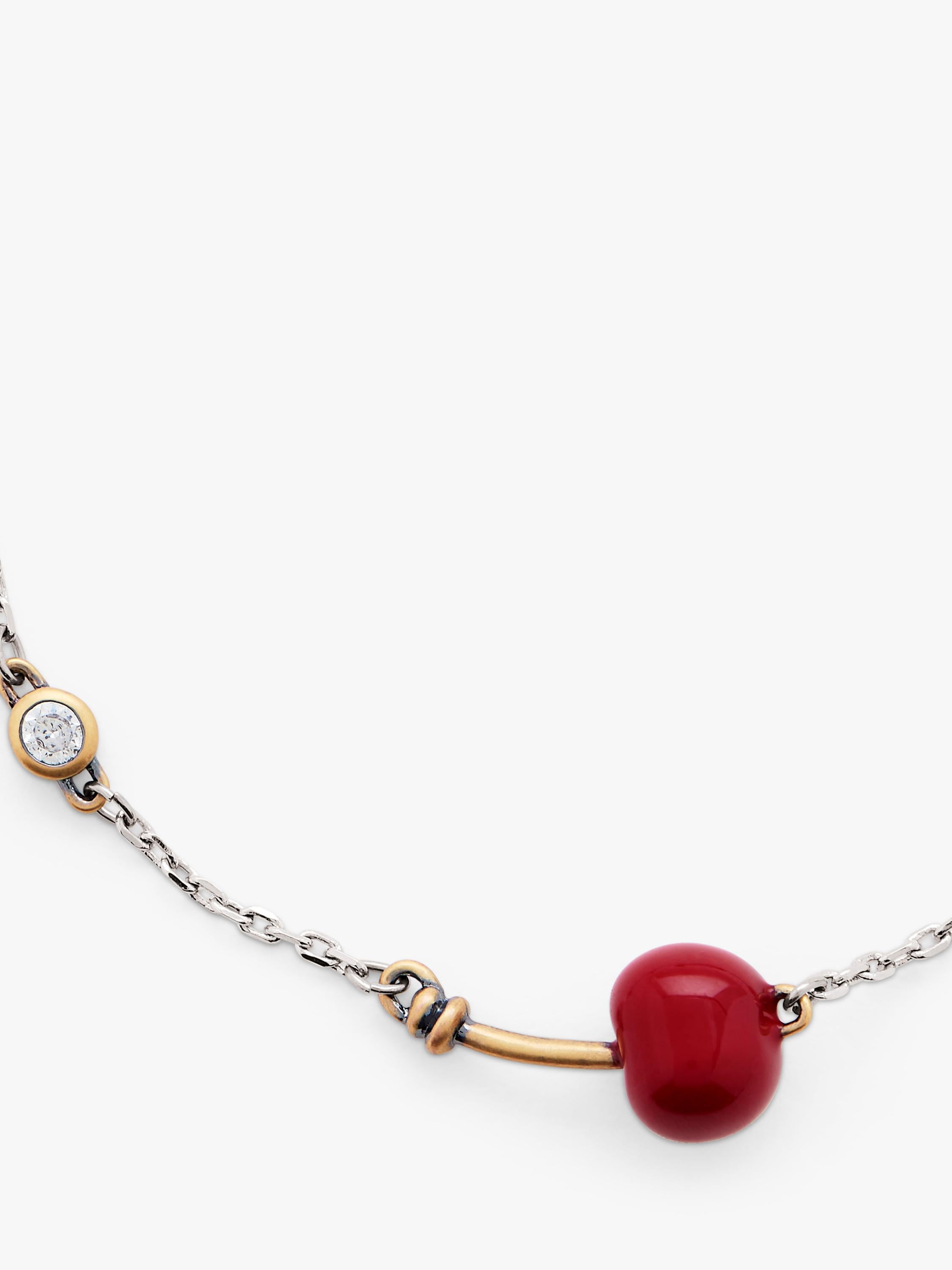 Marc Jacobs Cherry Charm Bracelet silver red charm (British brand)