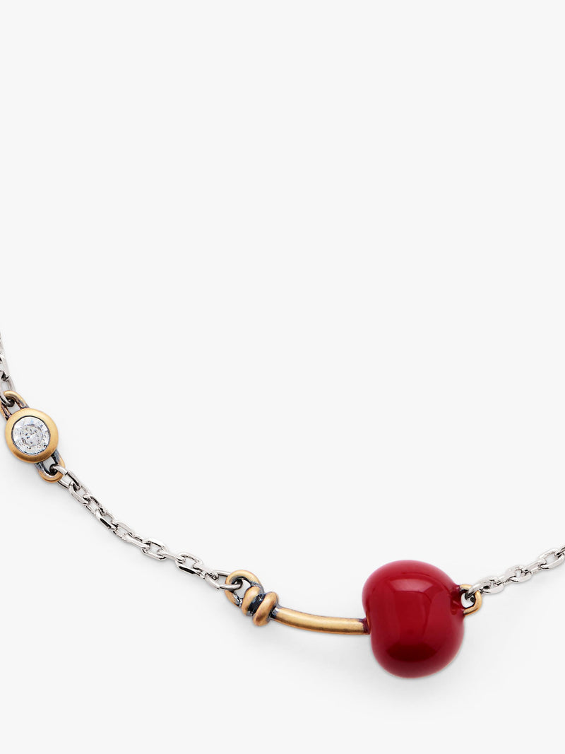 Marc Jacobs Cherry Charm Bracelet silver red charm (British brand)