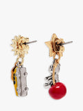 Marc Jacobs charm drop earrings with enamel and glass, UK version