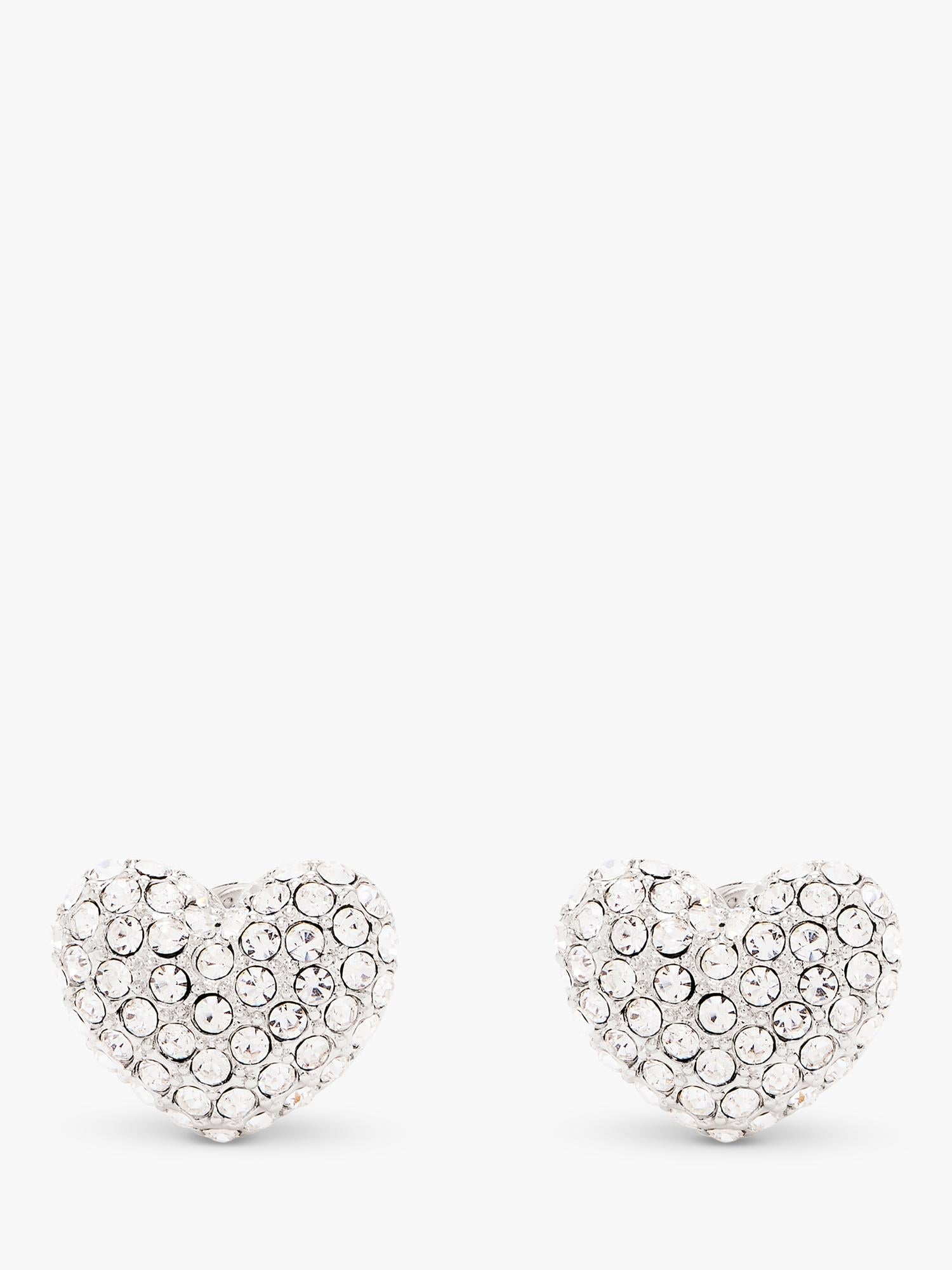 Marc Jacobs heart stud earrings silver crystal, imported from the UK