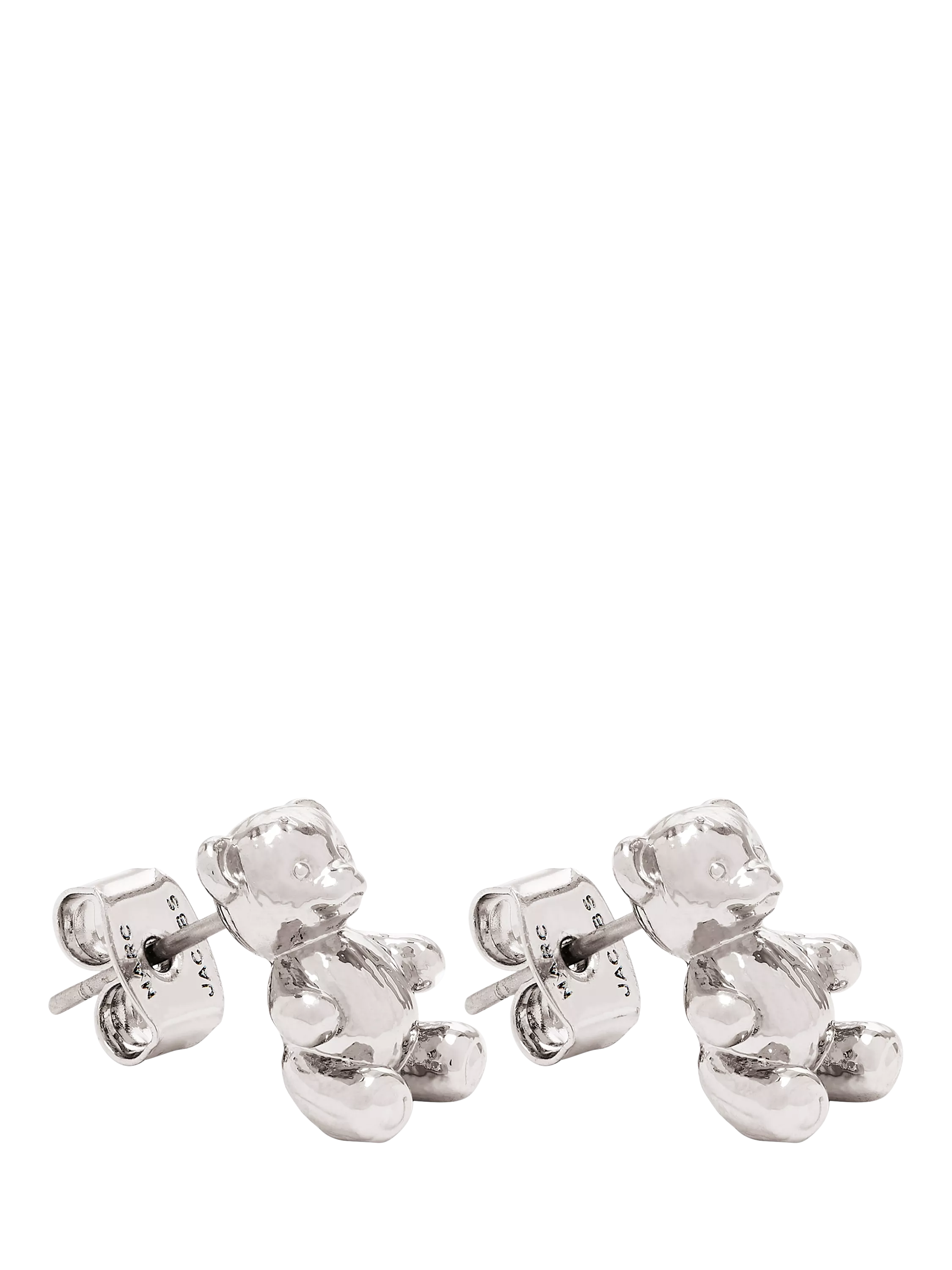 Marc Jacobs bear stud earrings light antique silver, UK version