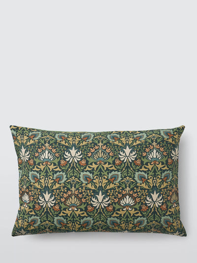 John Lewis Morris & Co. Meda Iris Scatter Cushion, Forest Green, 40 x 60cm- Buy online at McGrocer